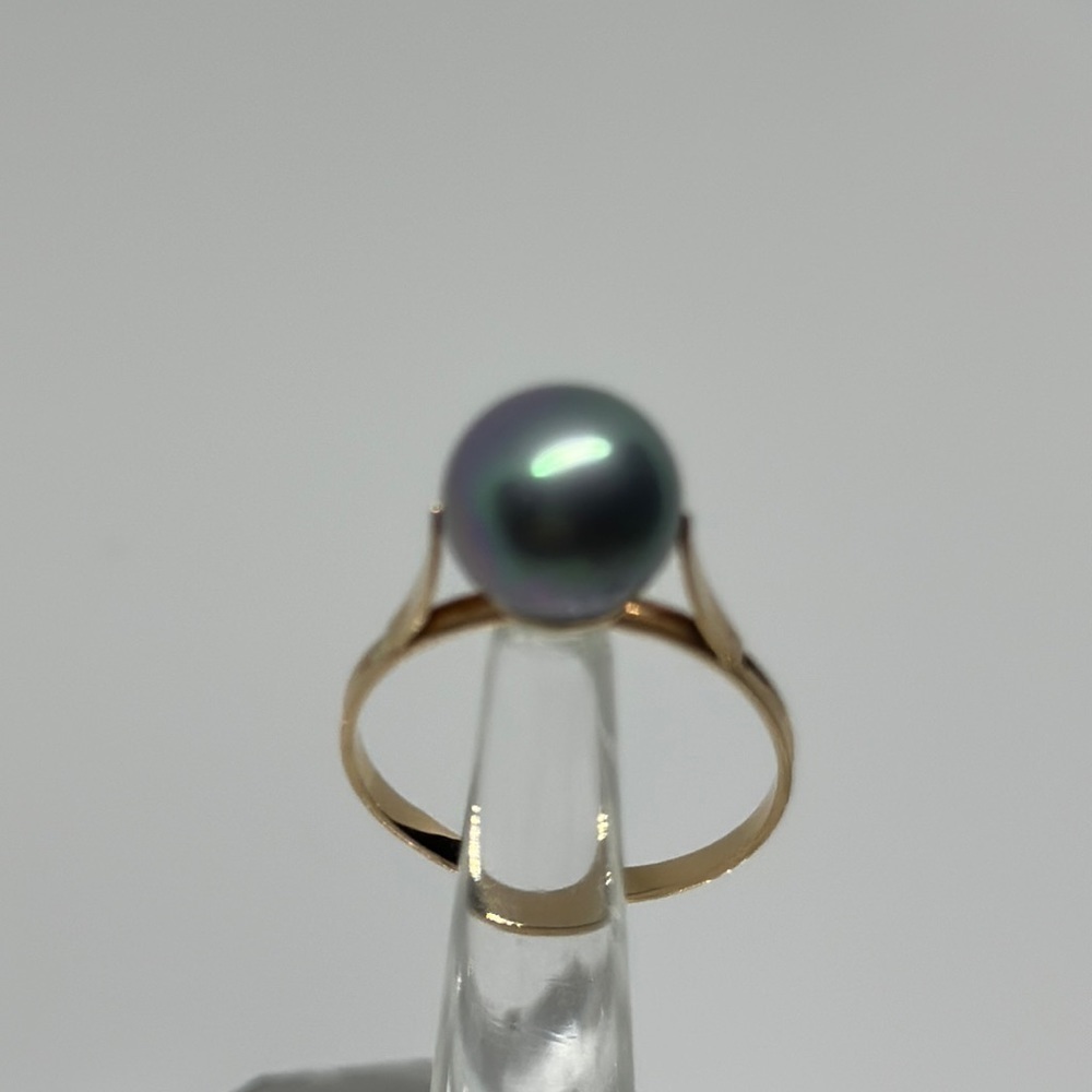 18k real solid god real pearl ring - Picture 2 of 8